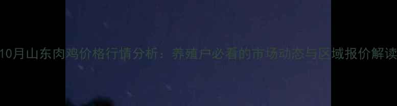 图片 10月山东肉鸡价格行情分析：养殖户必看的市场动态与区域报价解读