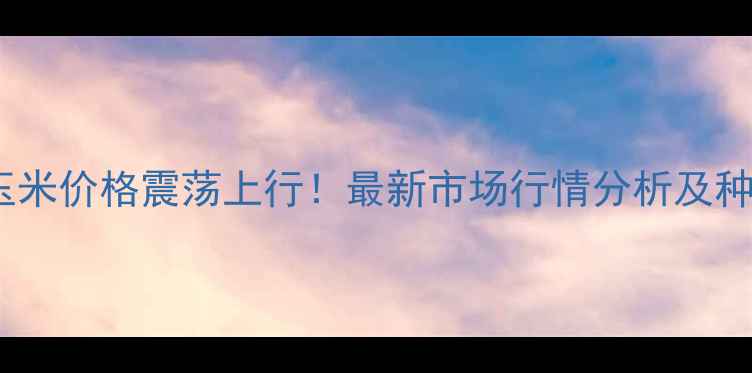 图片 10月辽宁锦州玉米价格震荡上行！最新市场行情分析及种植户应对策略1