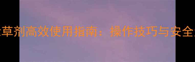 图片 24滴钠盐除草剂高效使用指南：操作技巧与安全注意事项全