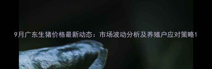 图片 9月广东生猪价格最新动态：市场波动分析及养殖户应对策略1