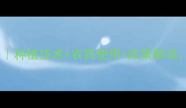 图片 临沂农业资讯全攻略｜种植技术+农药使用+政策解读，助农人稳赚不赔！1