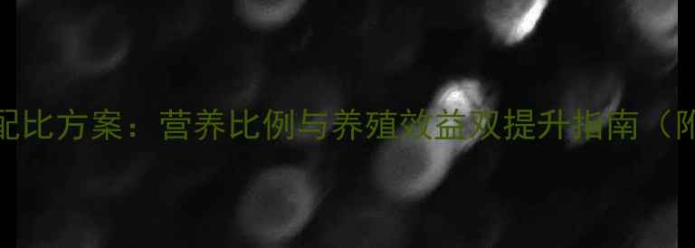 图片 乳猪饲料科学配比方案：营养比例与养殖效益双提升指南（附详细配比表）