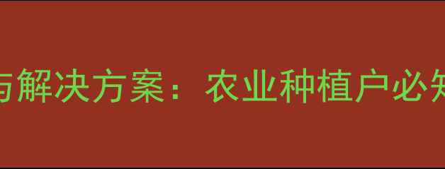 图片 二氯喹啉酸除草剂药害识别与解决方案：农业种植户必知的7大处理措施及预防指南1