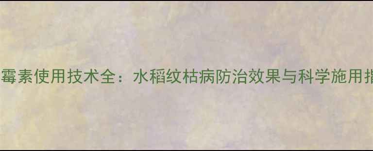 图片 井冈霉素使用技术全：水稻纹枯病防治效果与科学施用指南1
