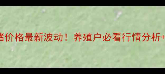 图片 佳木斯819生猪价格最新波动！养殖户必看行情分析+养殖避坑指南