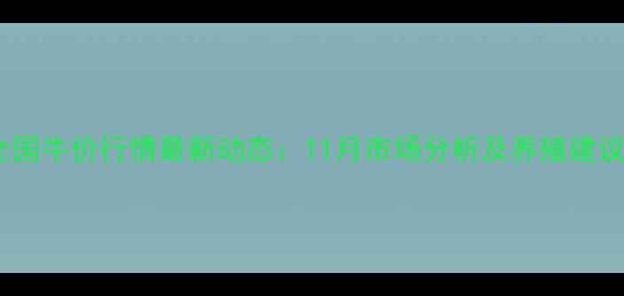 图片 全国牛价行情最新动态：11月市场分析及养殖建议1