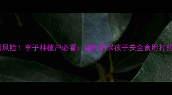 图片 农药残留风险！李子种植户必看：如何确保孩子安全食用打药李子？1