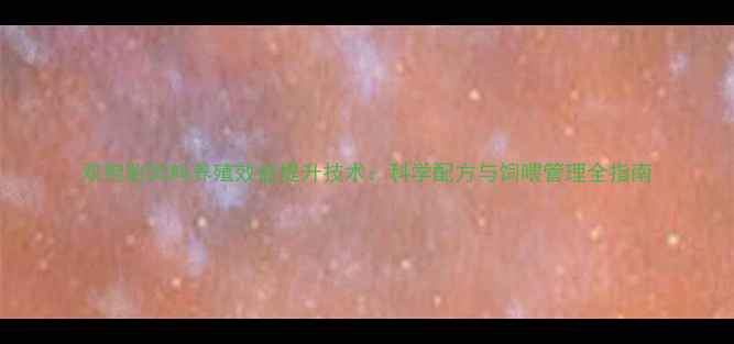 图片 双孢胎饲料养殖效益提升技术：科学配方与饲喂管理全指南