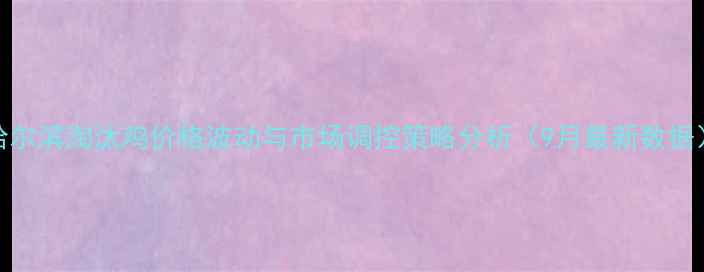 图片 哈尔滨淘汰鸡价格波动与市场调控策略分析（9月最新数据）