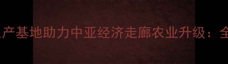 图片 新疆霍尔果斯大型饲料生产基地助力中亚经济走廊农业升级：全产业链与产业前景展望1