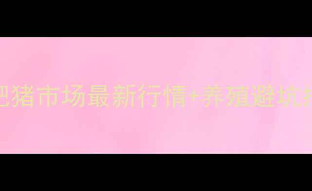图片 标猪价格波动预警！肥猪市场最新行情+养殖避坑指南（附今日报价表）