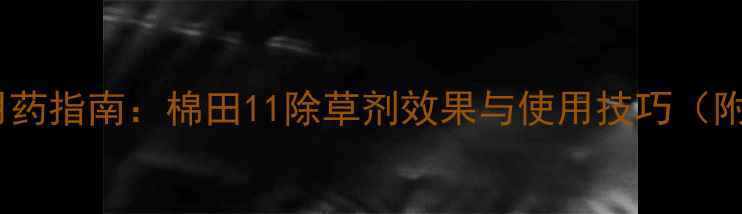 图片 棉田除草剂科学用药指南：棉田11除草剂效果与使用技巧（附最佳施药方案）1