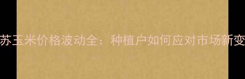 图片 江苏玉米价格波动全：种植户如何应对市场新变化