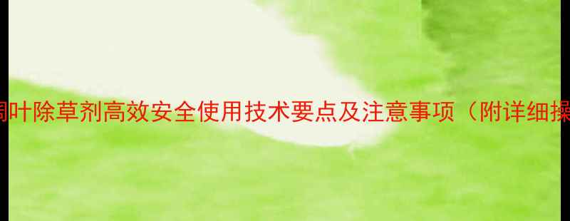 图片 油菜苗后阔叶除草剂高效安全使用技术要点及注意事项（附详细操作指南）1