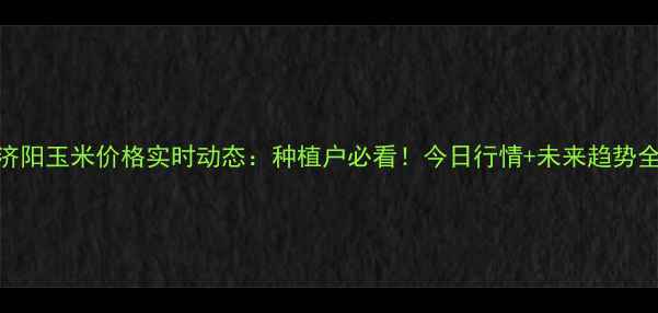 图片 济阳玉米价格实时动态：种植户必看！今日行情+未来趋势全