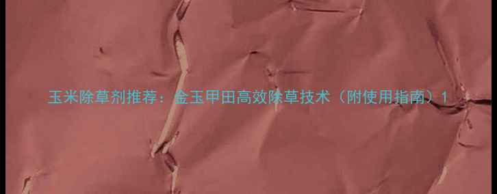 图片 玉米除草剂推荐：金玉甲田高效除草技术（附使用指南）1
