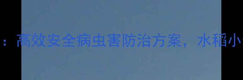 图片 甲伴鳞农药厂家推荐：高效安全病虫害防治方案，水稻小麦专用药剂使用指南