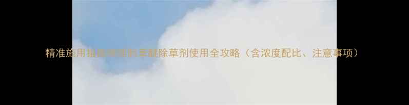 图片 精准施用指南嘧啶肟草醚除草剂使用全攻略（含浓度配比、注意事项）
