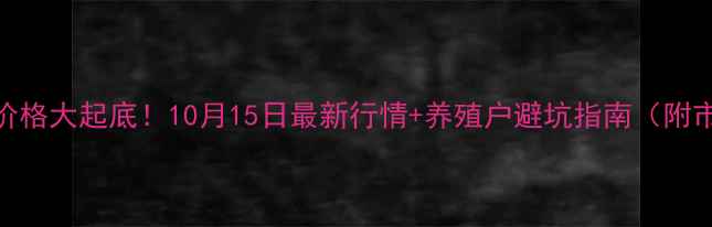 图片 贵州猪肉价格大起底！10月15日最新行情+养殖户避坑指南（附市场分析）