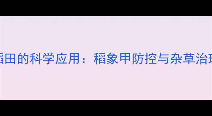 图片 除草剂在水稻田的科学应用：稻象甲防控与杂草治理的协同效益