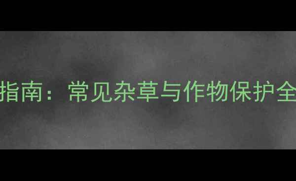 图片 除草剂有效杀灭植物指南：常见杂草与作物保护全（附科学使用方法）