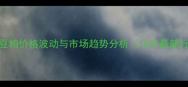 图片 青岛豆粕价格波动与市场趋势分析（10月最新行情）