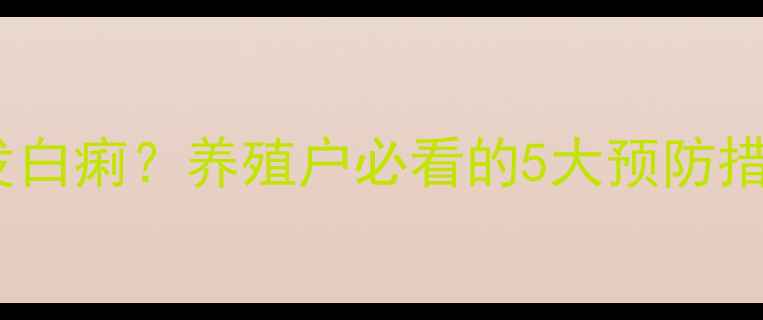 图片 饲料喂错了会引发白痢？养殖户必看的5大预防措施及急救方案！1
