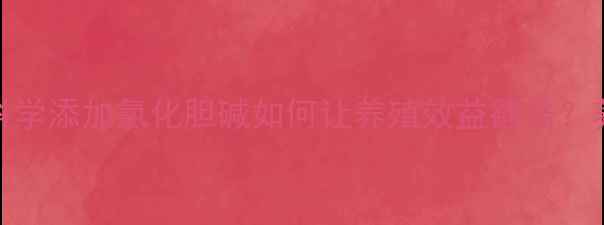 图片 饲料添加剂新突破！科学添加氯化胆碱如何让养殖效益翻倍？养殖户必看的添加指南