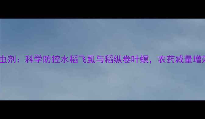 图片 鲁皇牌杀虫剂：科学防控水稻飞虱与稻纵卷叶螟，农药减量增效新标杆1