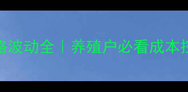 图片 🌟猪饲料价格波动全｜养殖户必看成本控制指南🐷💰