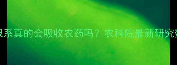 图片 🌱Part1：根系真的会吸收农药吗？农科院最新研究数据来了！1