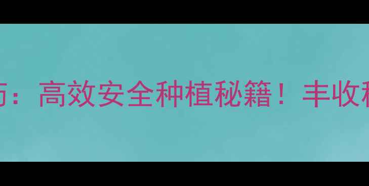 图片 🌱农绿丰农药：高效安全种植秘籍！丰收秘诀大公开💪