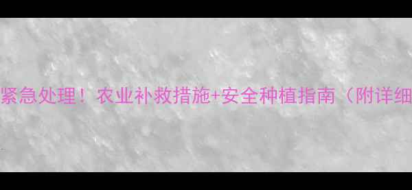 图片 🌱农药过量紧急处理！农业补救措施+安全种植指南（附详细操作步骤）