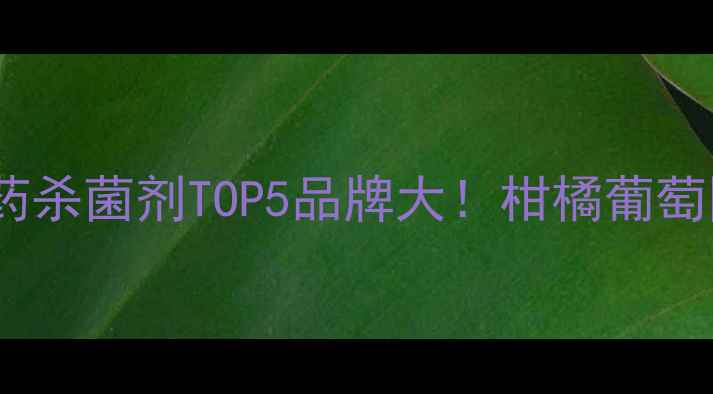 图片 🌱最新评测｜农药杀菌剂TOP5品牌大！柑橘葡萄园必看避坑指南1