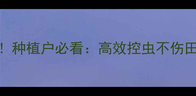 图片 🌱科学使用杀虫剂！种植户必看：高效控虫不伤田，绿色丰收有妙招