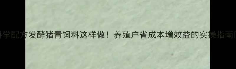 图片 🌱科学配方发酵猪青饲料这样做！养殖户省成本增效益的实操指南🐷✅
