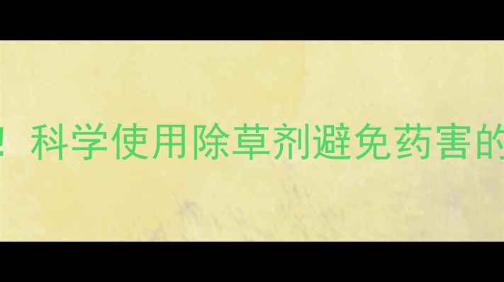 图片 🌱蚕豆种植必看！科学使用除草剂避免药害的4大关键技巧🌱1