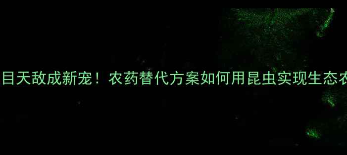 图片 🌱鞘翅目天敌成新宠！农药替代方案如何用昆虫实现生态农业？1