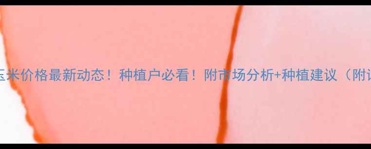 图片 🌾10月28日玉米价格最新动态！种植户必看！附市场分析+种植建议（附详细数据表）