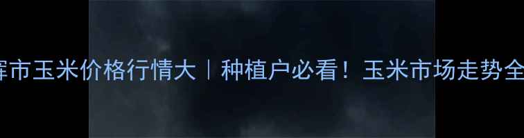 图片 🌾卫辉市玉米价格行情大｜种植户必看！玉米市场走势全攻略1
