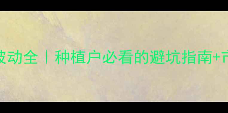 图片 🌾小麦价格波动全｜种植户必看的避坑指南+市场趋势预测