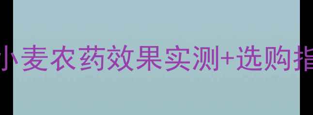 图片 🌾小麦种植必看！骄马小麦农药效果实测+选购指南（附种植避坑攻略）
