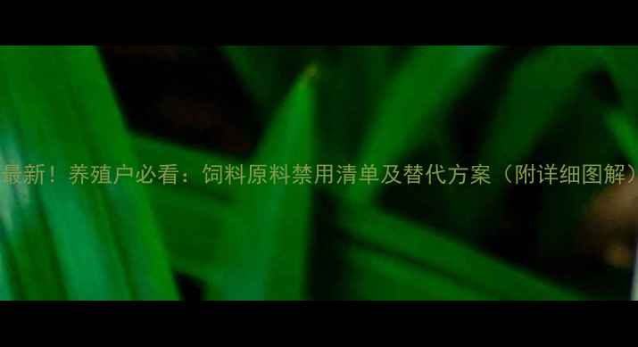 图片 🌾最新！养殖户必看：饲料原料禁用清单及替代方案（附详细图解）1