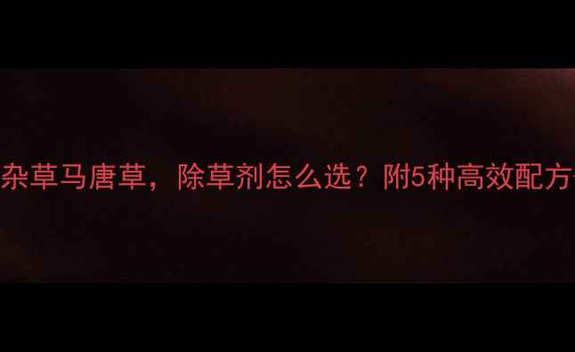 图片 🌾水稻田恶性杂草马唐草，除草剂怎么选？附5种高效配方+使用技巧🌾1