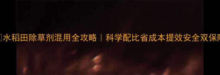 图片 🌾水稻田除草剂混用全攻略｜科学配比省成本提效安全双保障