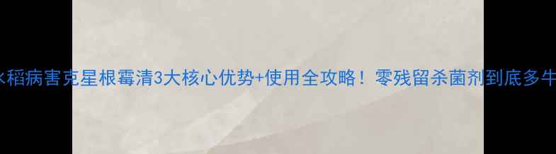 图片 🌾水稻病害克星根霉清3大核心优势+使用全攻略！零残留杀菌剂到底多牛？1