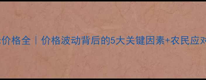 图片 🌾玉米价格全｜价格波动背后的5大关键因素+农民应对指南1