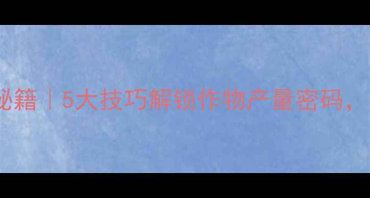 图片 🌾磷钾肥增效秘籍｜5大技巧解锁作物产量密码，农民必看！🌾1