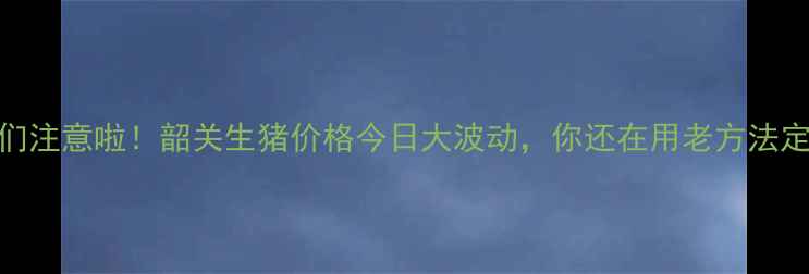 图片 🐷养殖户们注意啦！韶关生猪价格今日大波动，你还在用老方法定价吗？📊
