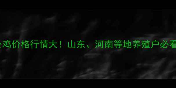 图片 🔥公鸡价格行情大！山东、河南等地养殖户必看！1
